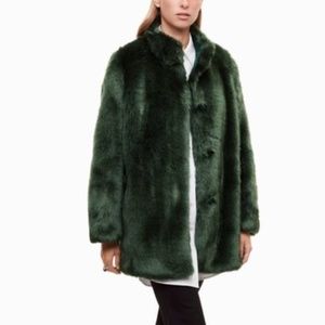 Dark Green Faux Fur Babaton Coat never worn!